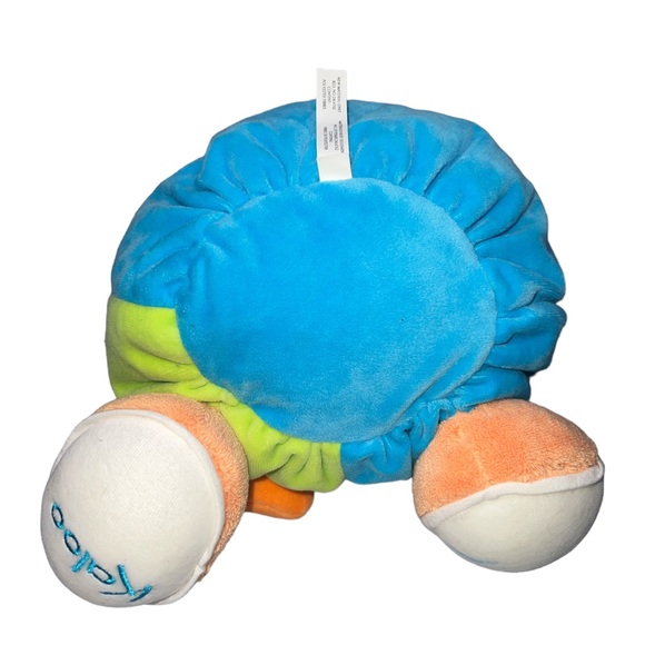 Kaloo Bunny Rabbit Apple Worm Blue Green Orange Velour Round Rattle Big Feet - Picture 7 of 10